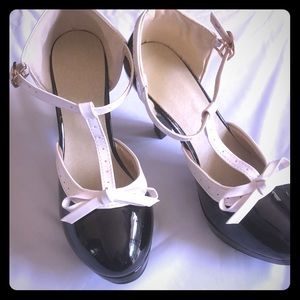 Cute black and white costume shoes - never worn